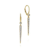 14K Gold Peek A Boo Spike Diamond Earrings
